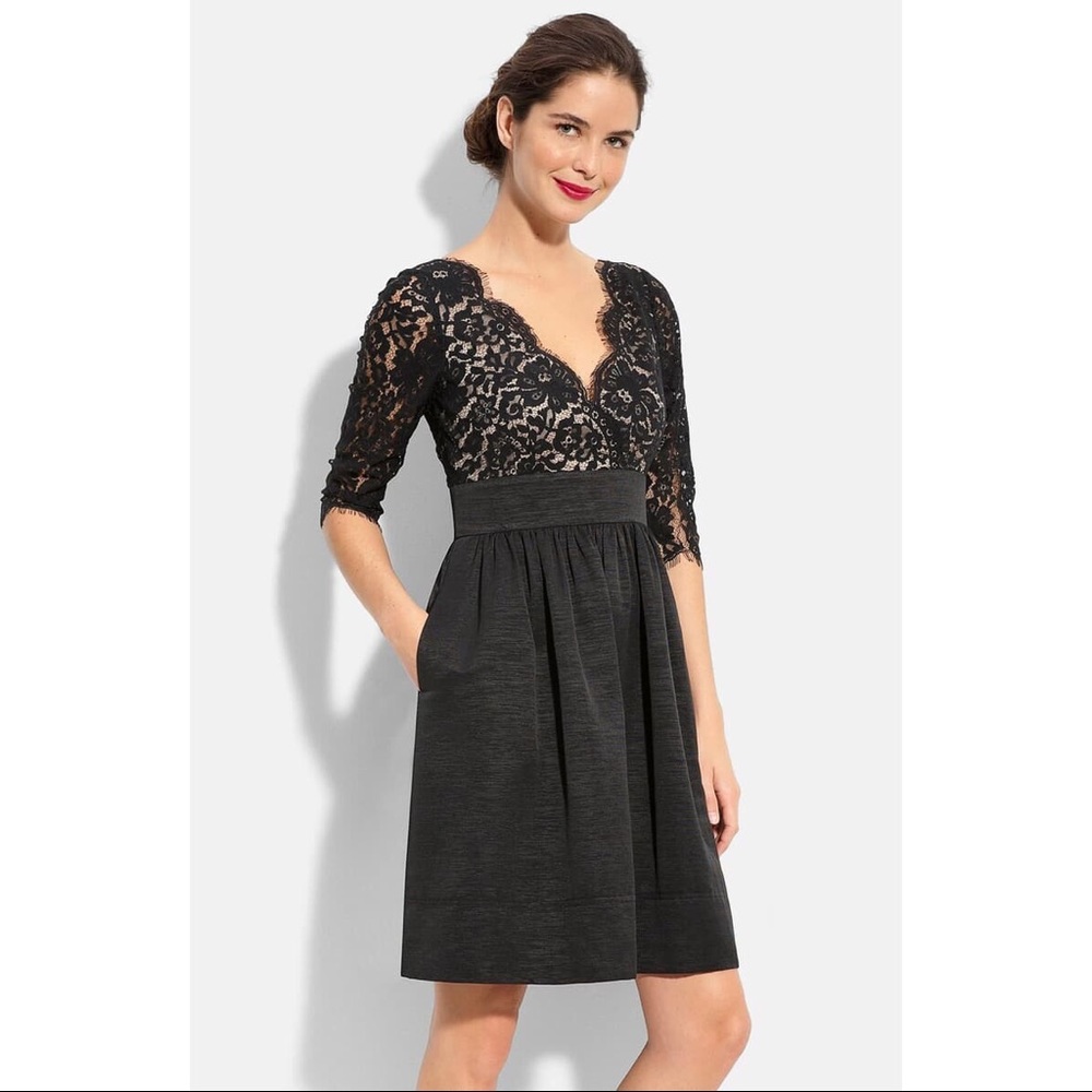Eliza J Lace & Faille Dress, sz 6